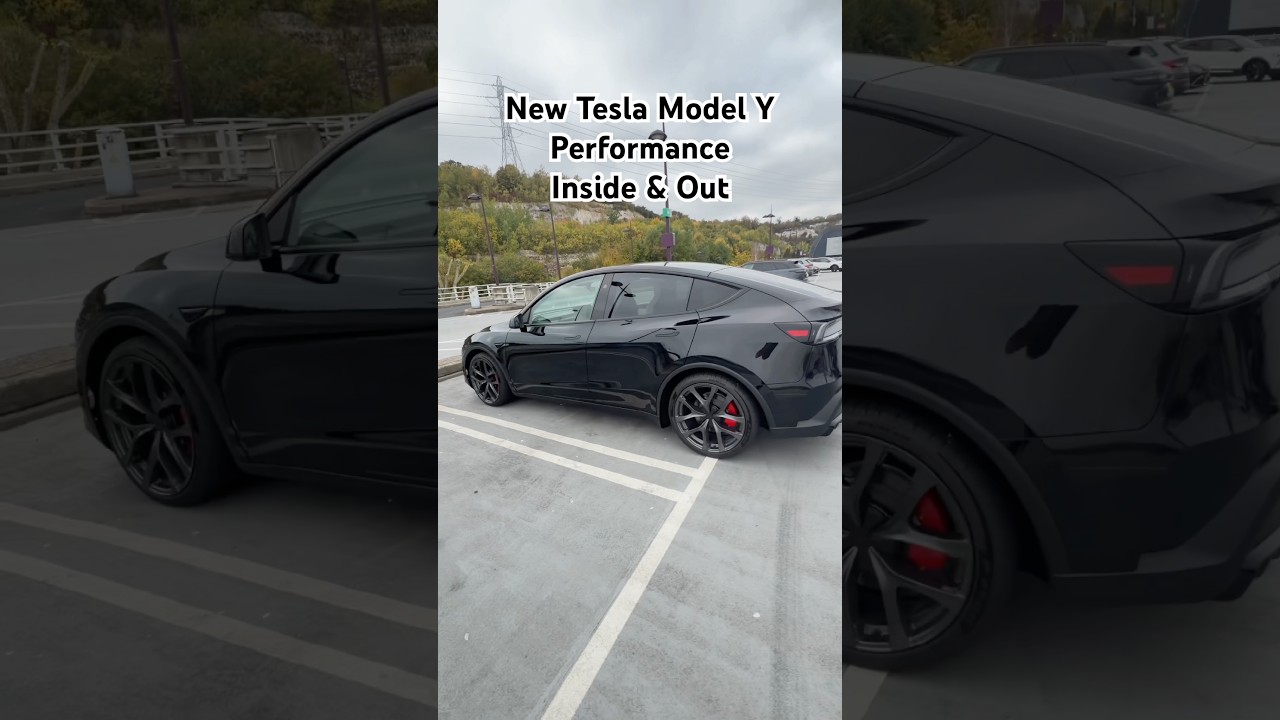 New Tesla Model Y Performance Black On White - Inside And Out #tesla #teslamodely #modely #teslacar