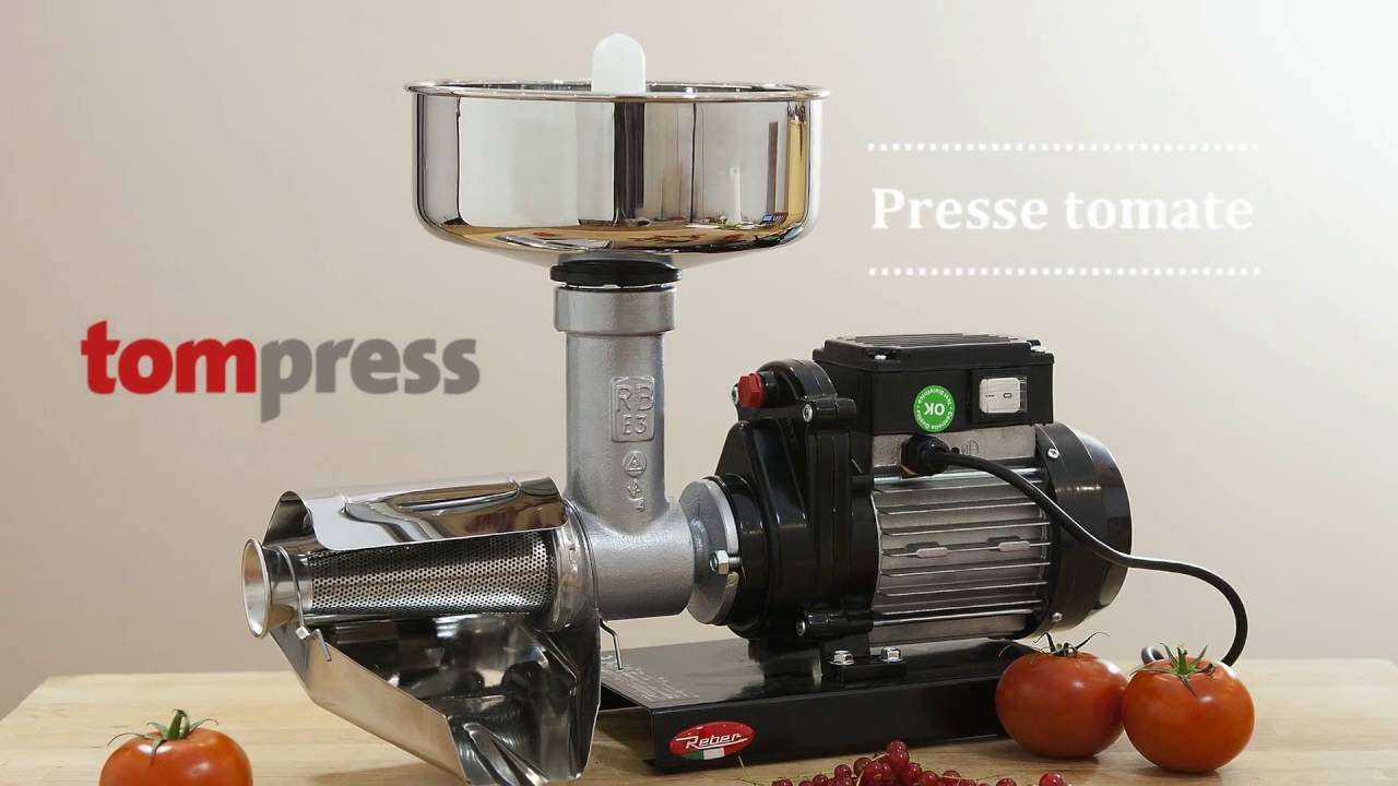 Epépineuse presse tomate et fruits électrique n°3 Tom Press par Reber - Tom Press