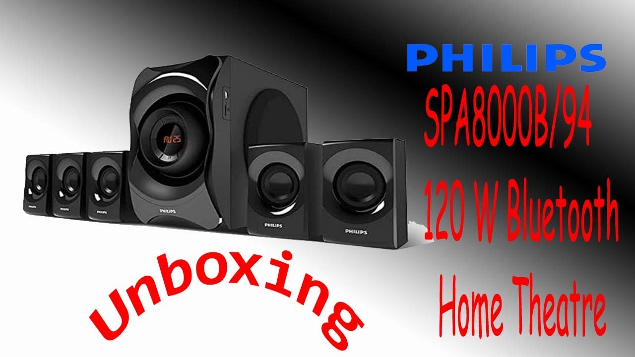 Philips Audio SPA8000B/94 5.1 Channel 120W Multimedia Speaker Unboxing and Quick Review (Hindi)