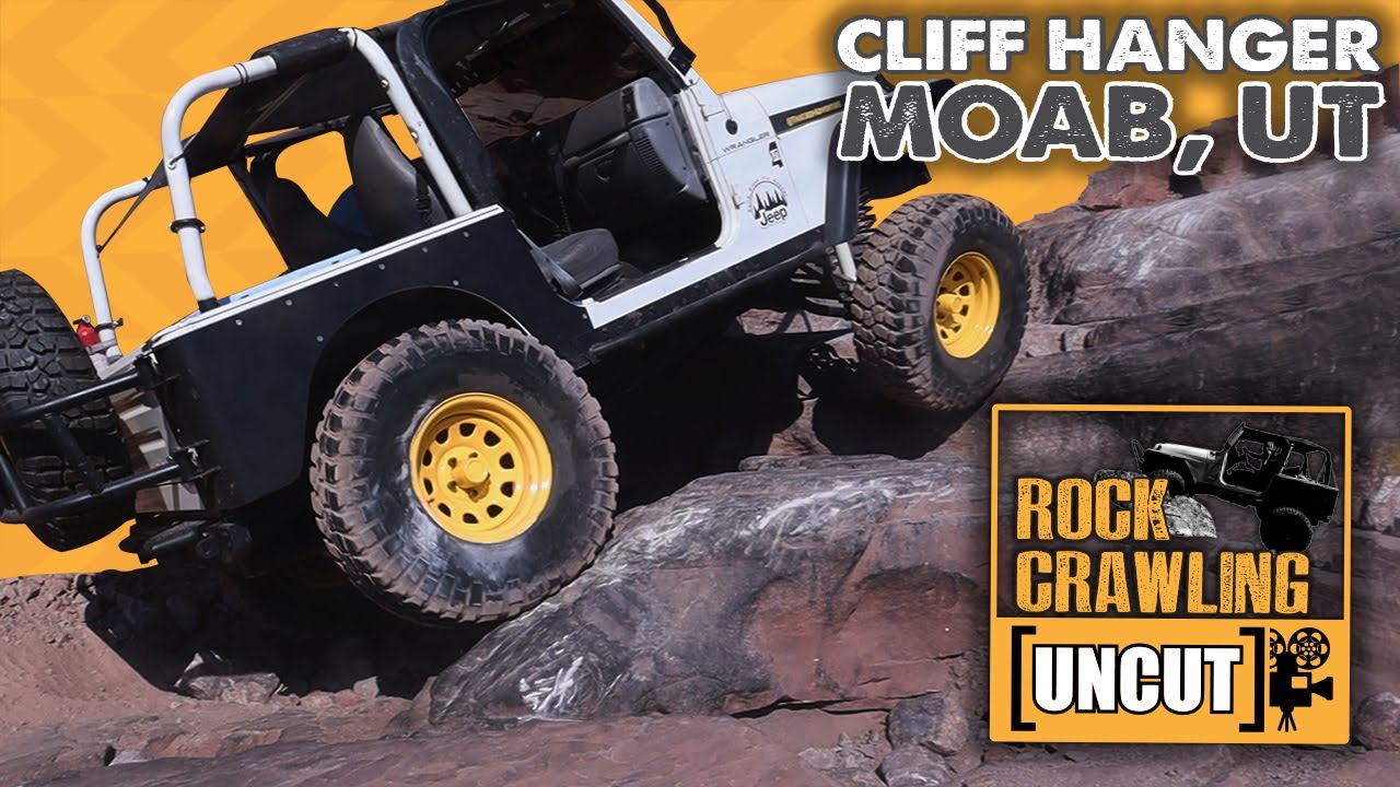 Cliffhanger in Jeep TJ on 35's | Rock Crawling Moab Utah | 2.5l with 3
