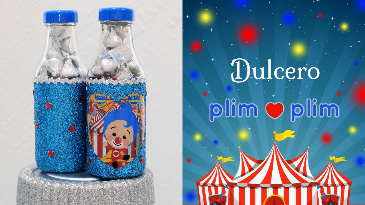 Dulcero Plim Plim 💛 Reutilizando Botellas 💙 Como hacer un dulcero fácil, bonito y económico