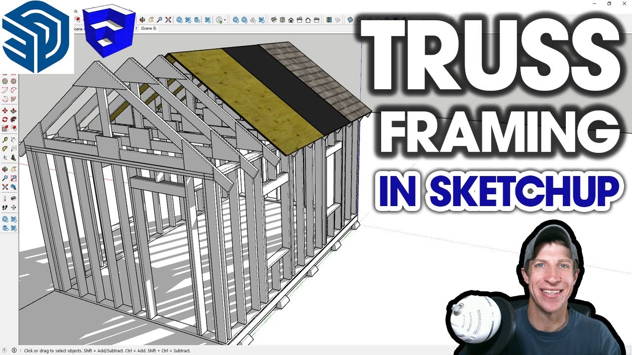Моделирование ФЕРМ И КРОВЛИ в SketchUp (Детальное моделирование в SketchUp Часть 2!)