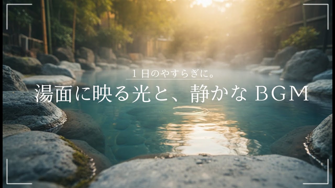 【環境音・ASMR】湯面に映る光のヒーリングBGM｜Relaxing Japanese Onsen Piano Music