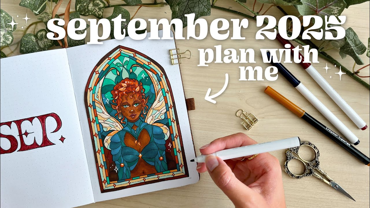 september 2025 bullet journal plan with me 🧚🏽‍♀️ bullet journal inspiration and ideas !!