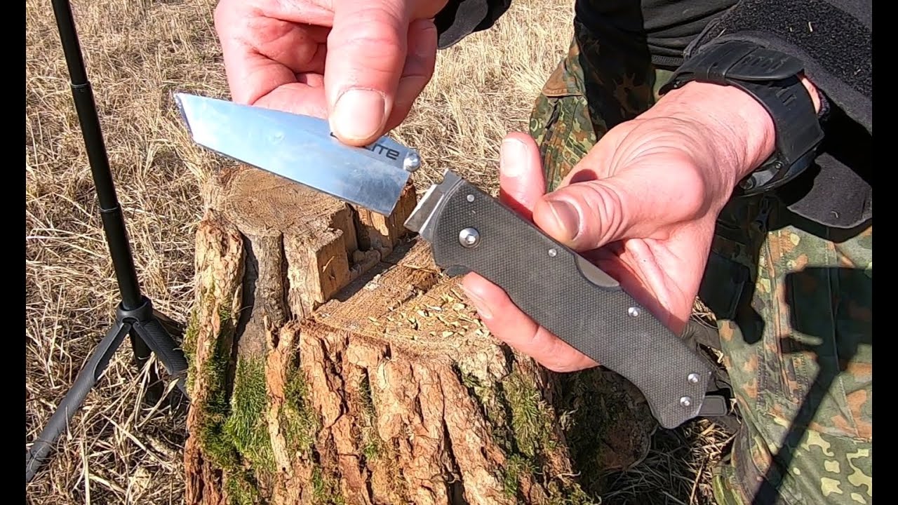 COLD STEEL AIR LITE TANTO - KNIFE DESTRUCTION TEST - UNTIL IT BREAKS - AUS10A STEEL - TORTURE TEST