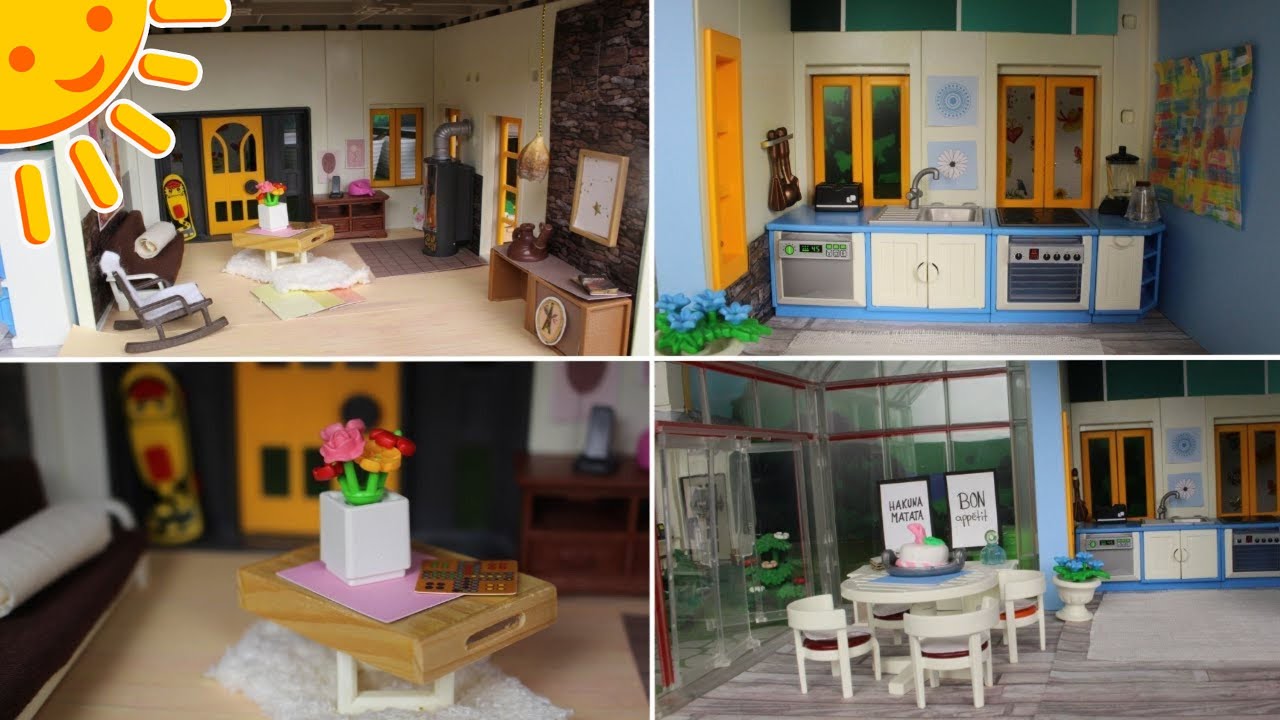 💛Playmobil Haus einrichten - Neue Roomtour😍 - Wohn,- Esszimmer und Küche - Familie Sonnenschein