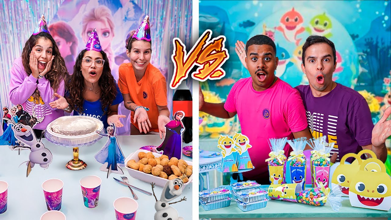 QUEM FIZER A MELHOR FESTA COM ITENS DA MANSÃO VENCE! - (GIRAFAS VS TUBARÕES)