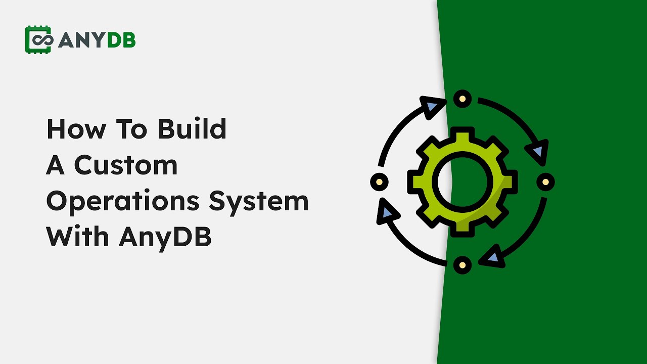 AnyDB Overview: How to Build a Custom Operations System with AnyDB