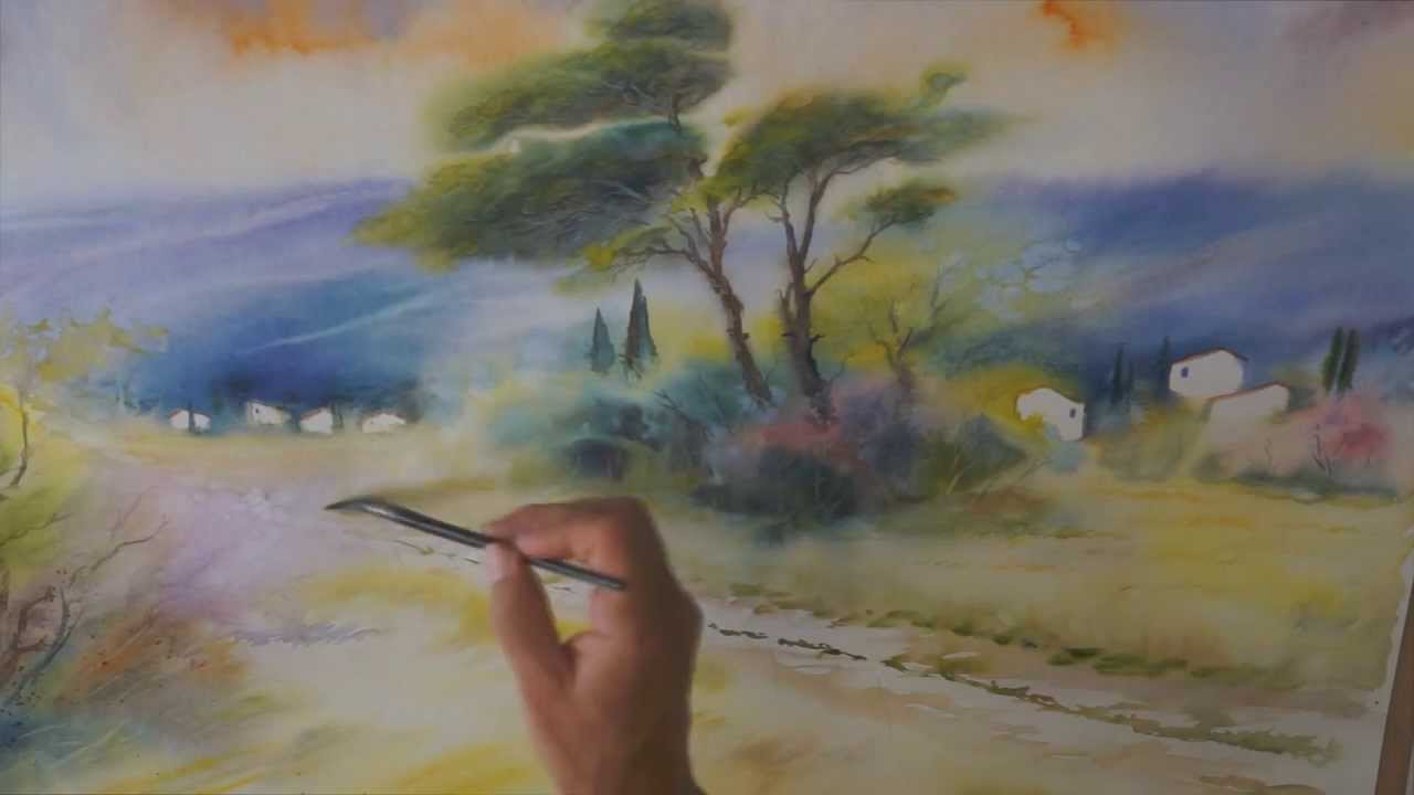 Demo aquarelle en mouillé sur mouillé (wet on wet watercolor)