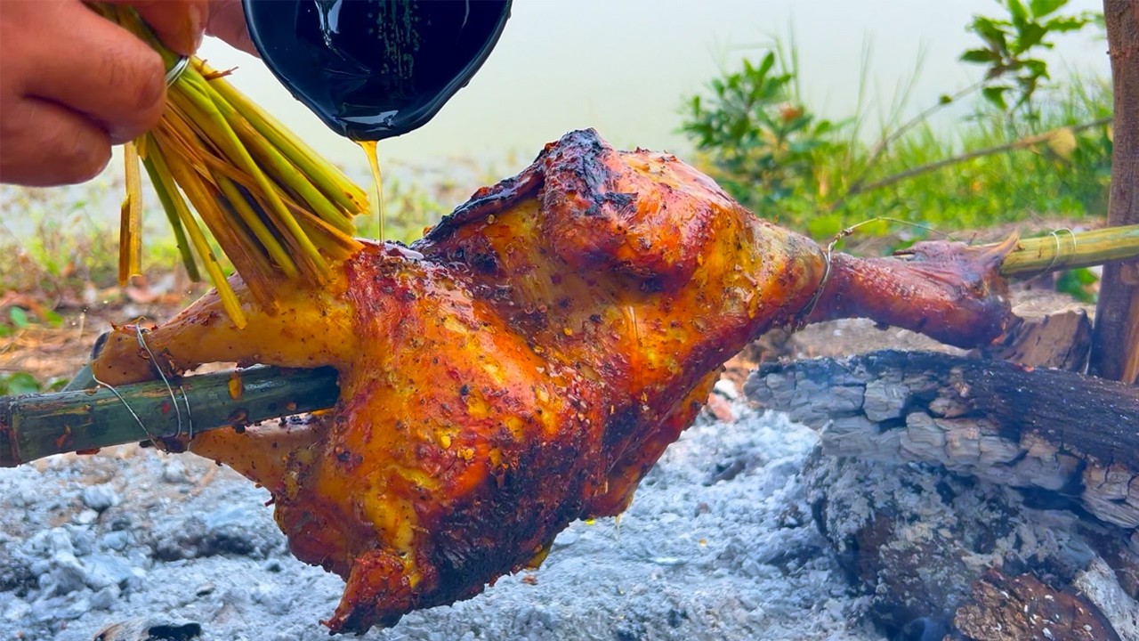 Whole Buffalo Chicken Roasted in Primitive Style | Spicy BBQ Recipe