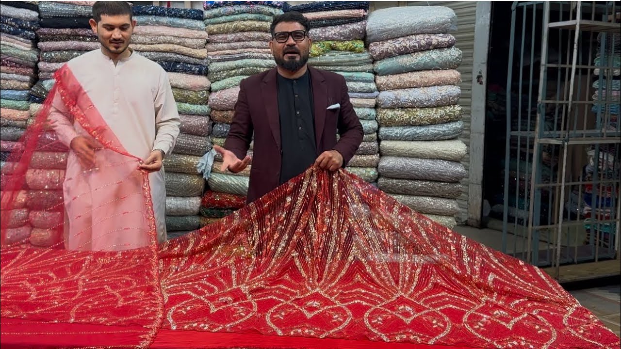 Bridel Cutdana Work Fabrics For Baraat & Valima Reception