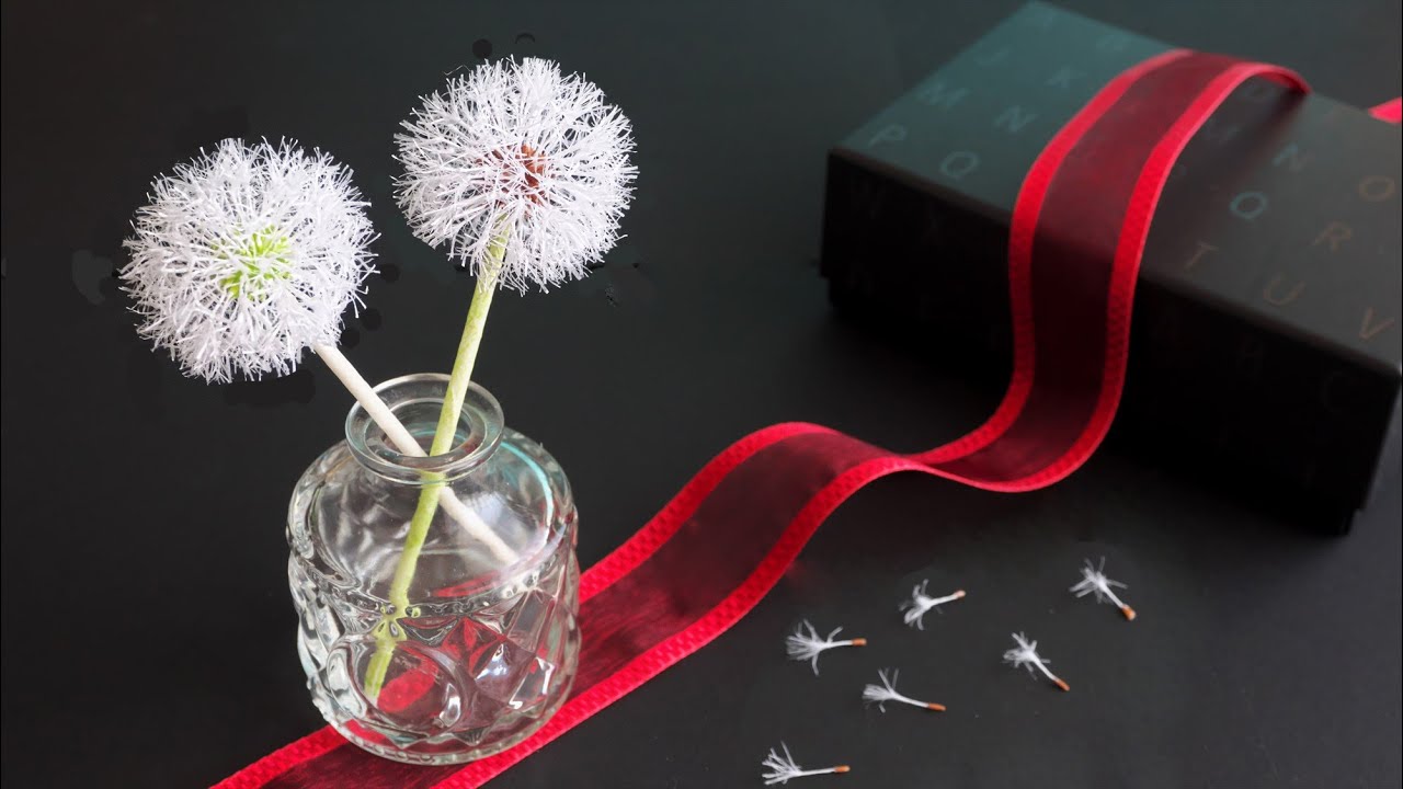 [Процесс изготовления] Пух одуванчика из бумаги - [Making Process] Dandelion Fluff Made From Paper