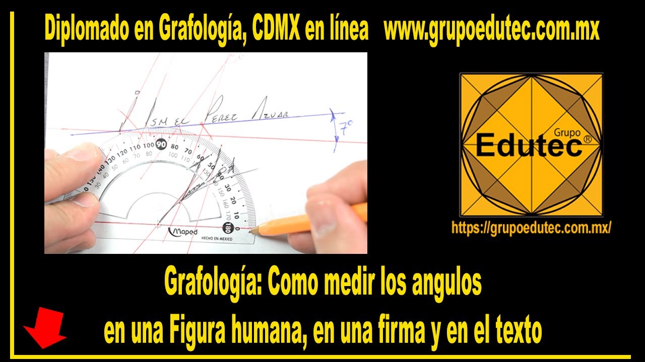 Grafología. Como medir los grados de inclinación de una figura humana, una firma y el texto.