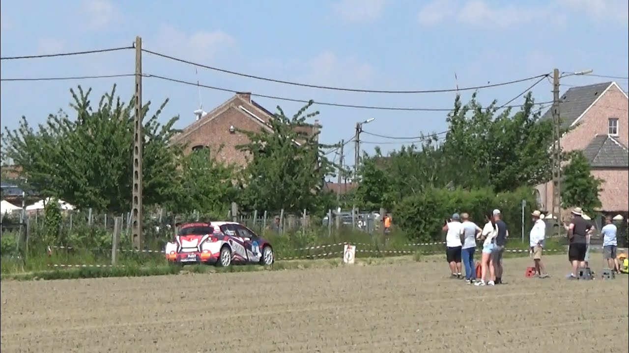Rally van Wervik 2023 - SS9: Kruiseke 3 - all cars in hairpin after long straight (raw footage)