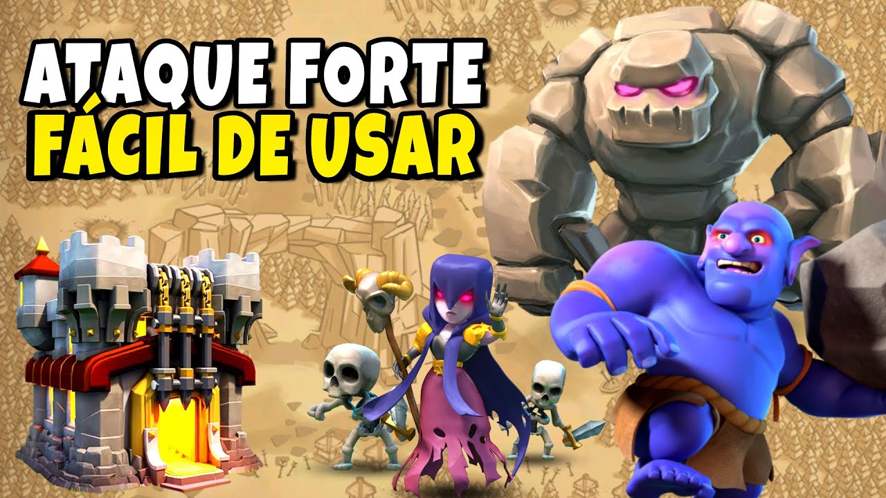 APRENDA DAR PT FÁCIL EM CV11 COM GOLEM BRUXAS E RAIOS | Clash Of Clans