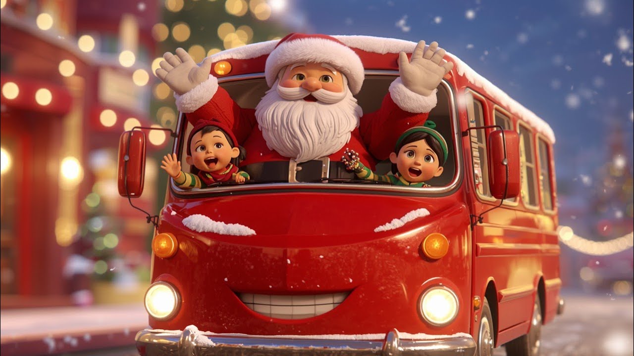 Wheels on the Bus 🚌🎄 | Christmas Special Kids Rhyme | 3D Cartoon Nursery Song | in Hindi 