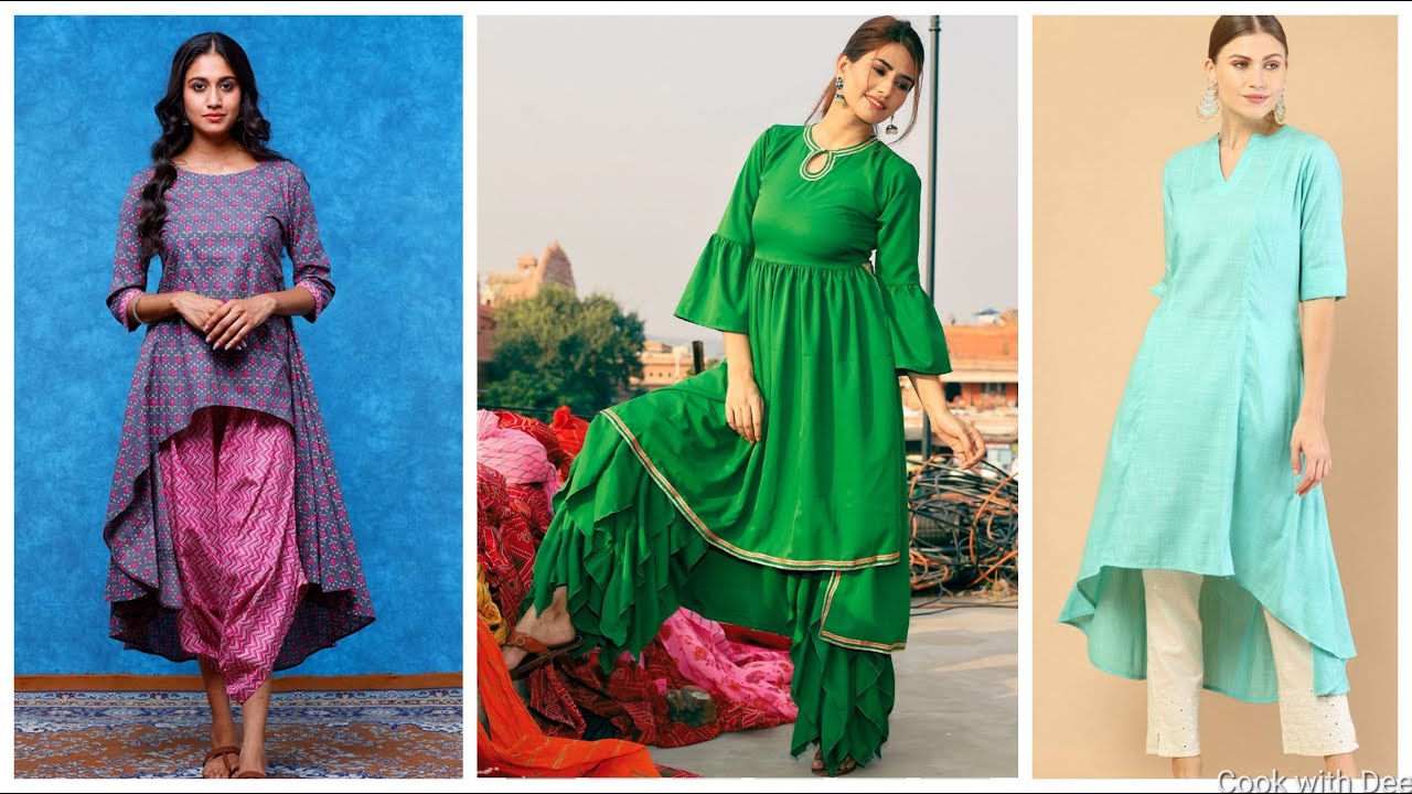 Stitching ideas for up down kurtis 2023 || hi low kurti designs