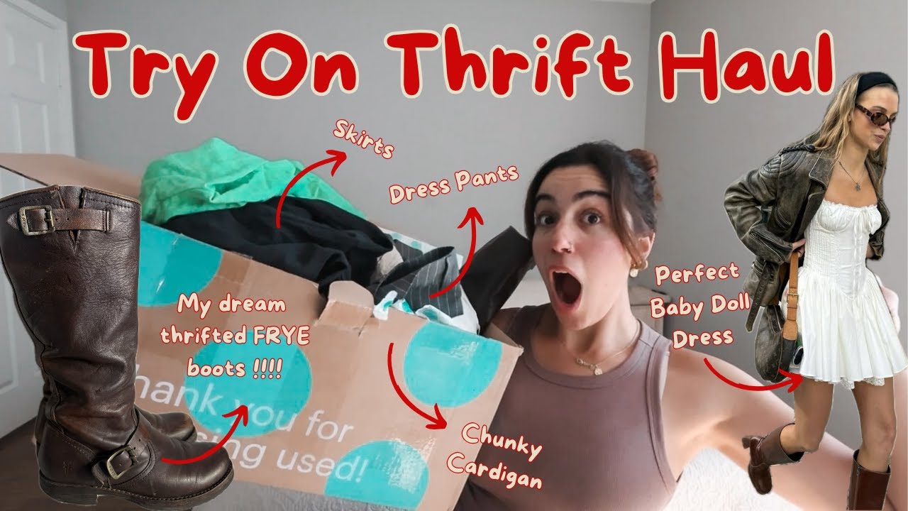 ThredUp UNBOXING + Thrift Haul Try On!! | FAVORITE THRIFTED OUTFIT SO FAR! | THRIFT WITH ME | TRY ON