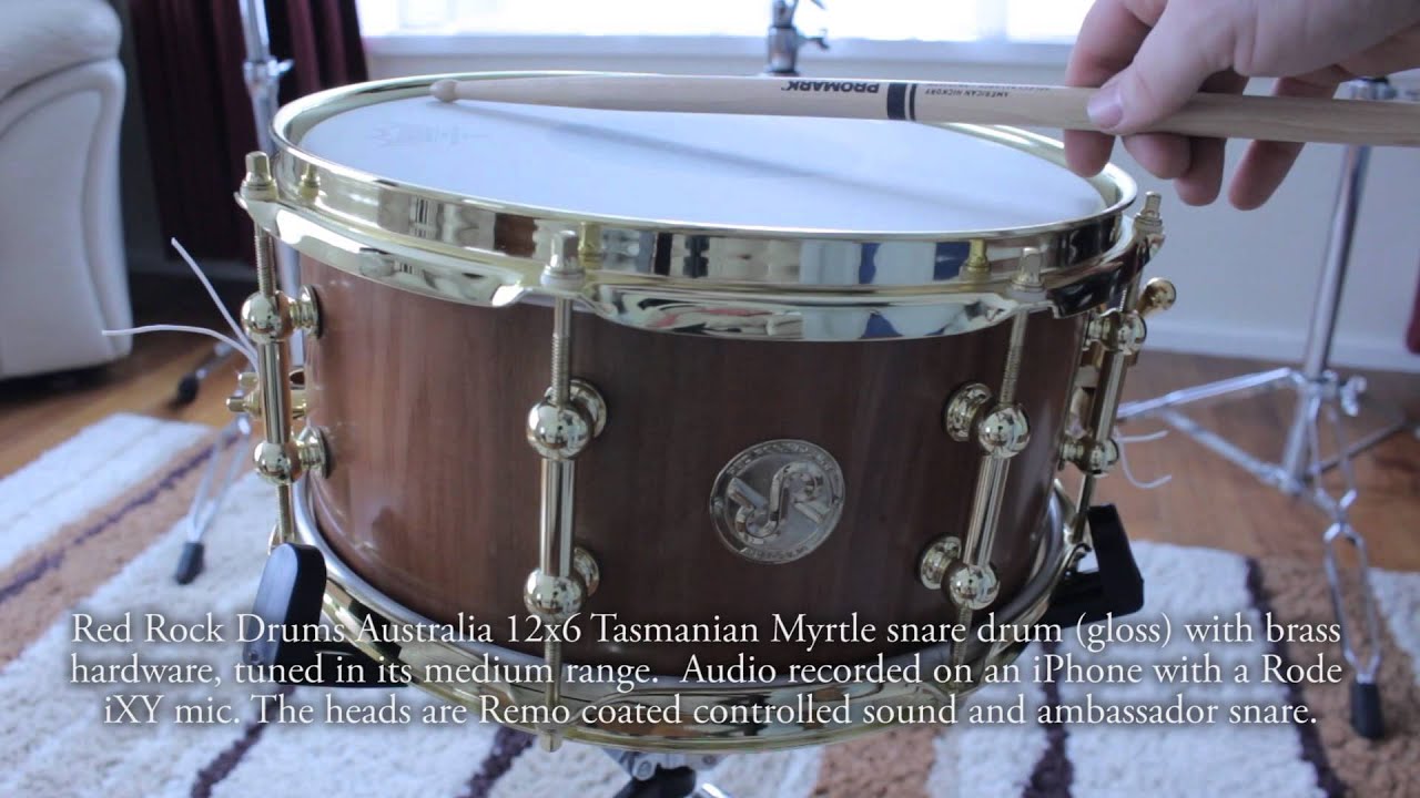 Red Rock Drums Australia 12x6 Tasmanian Myrtle Snare Drum