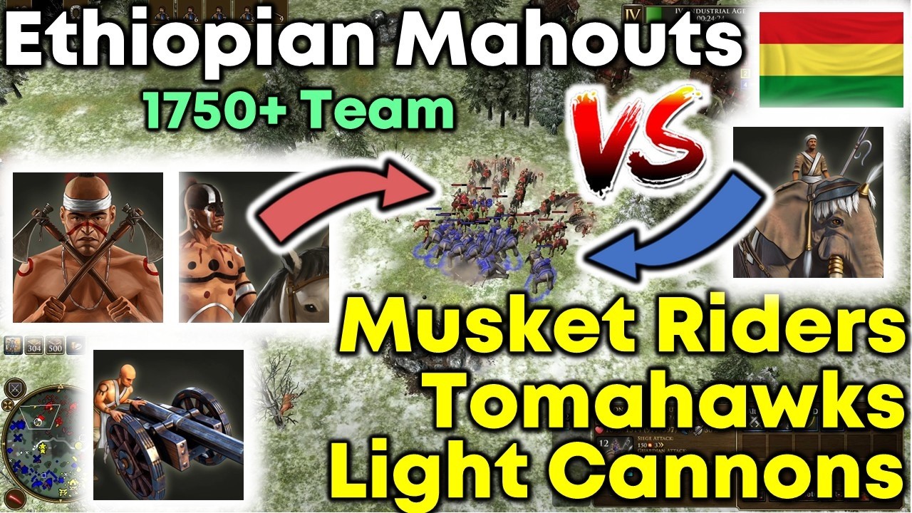 2026020201 Ethiopian Mahouts VS Musket Riders + Tomahawks + Light Cannons | 1750+ Team