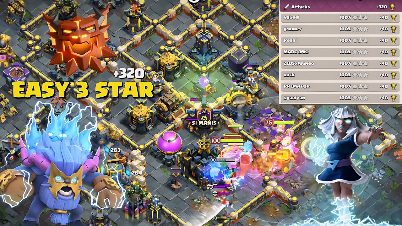 Super Yeti + Electro Titan Easy Attacks Startegy in Legend League 