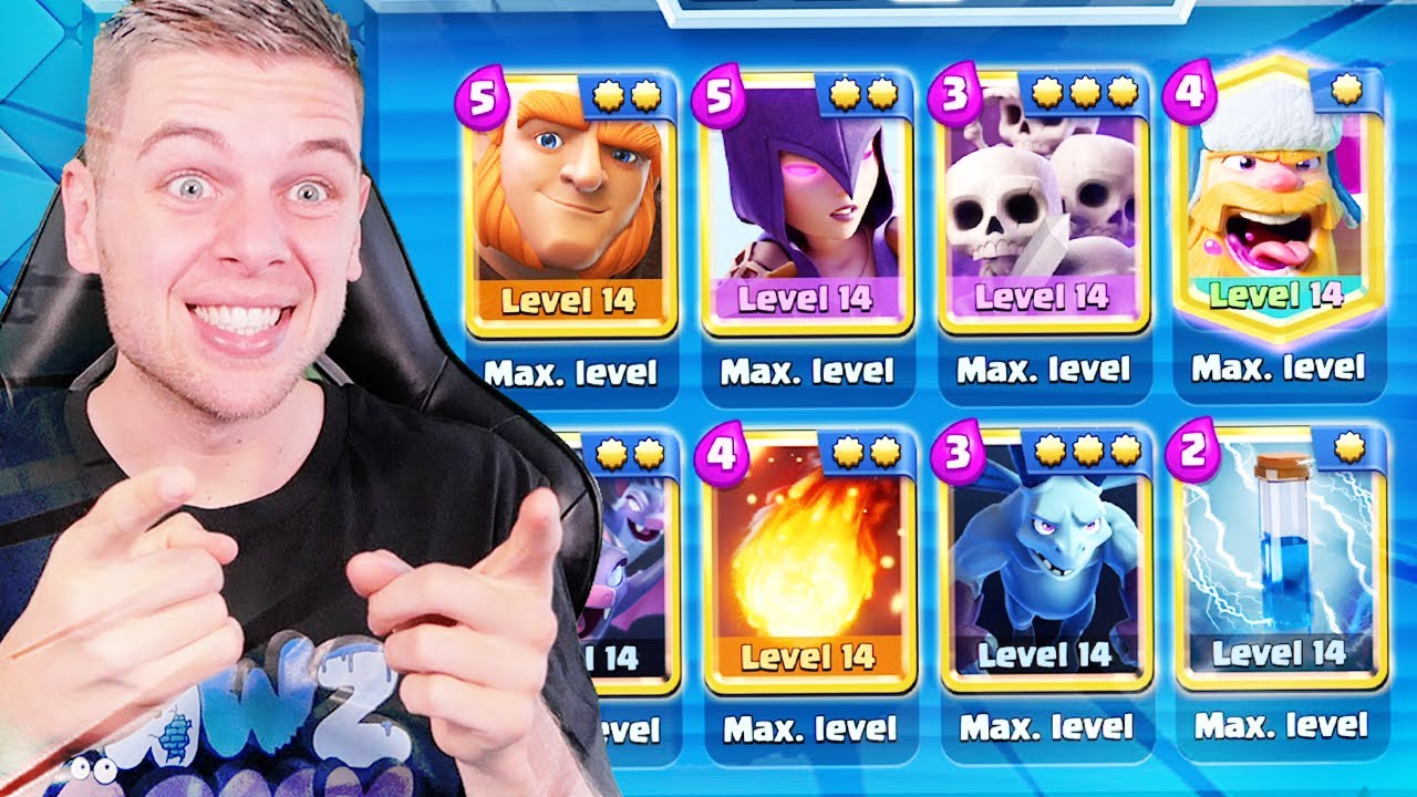COMPLEET LEVEL 14 DECK IN CLASH ROYALE!!