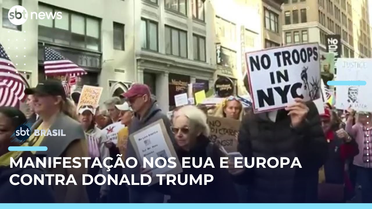 Manifestantes v&atilde;o &agrave;s ruas nos EUA e na Europa contra Donald Trump | #SBTBrasil