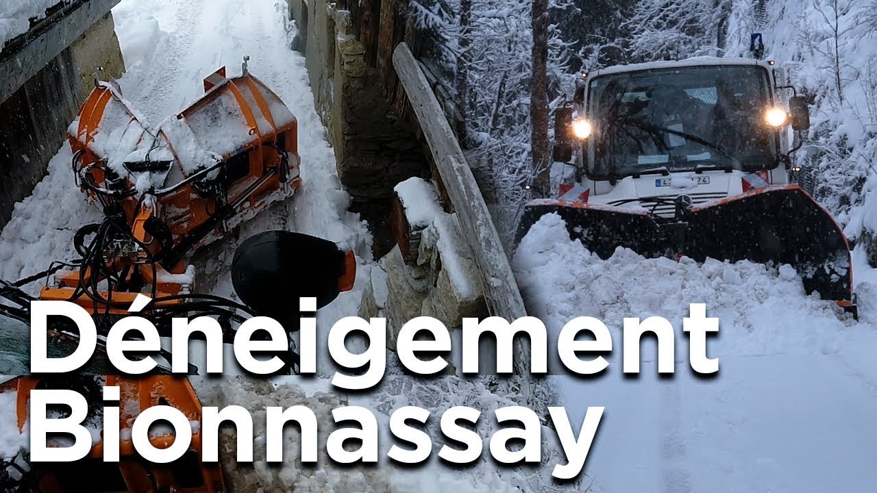 Déneigement chasse neige village de Bionnassay Saint-Gervais Mont-Blanc travaux entretien montagne