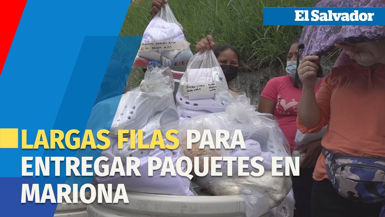 Largas filas para entregar paquetes alimenticios en Mariona