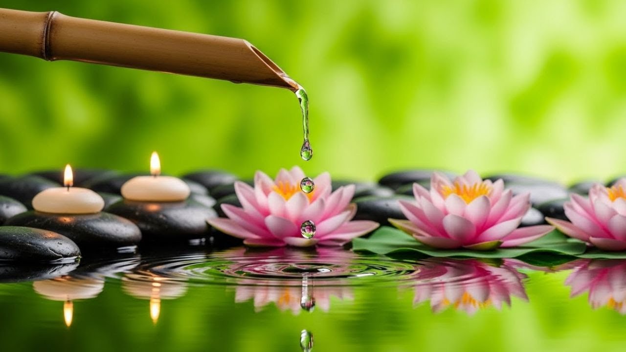 (No Ads) Bamboo Water Sleep Music 🌿 Floating Into Deep Dream States