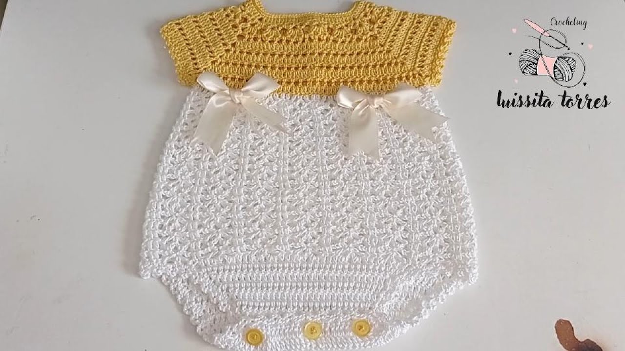 Solo Repite 2 Filas y Podrás Tejer Este Bello baby Romper o Pelele 🥰Fácil y Rapido de Tejer👌#easy