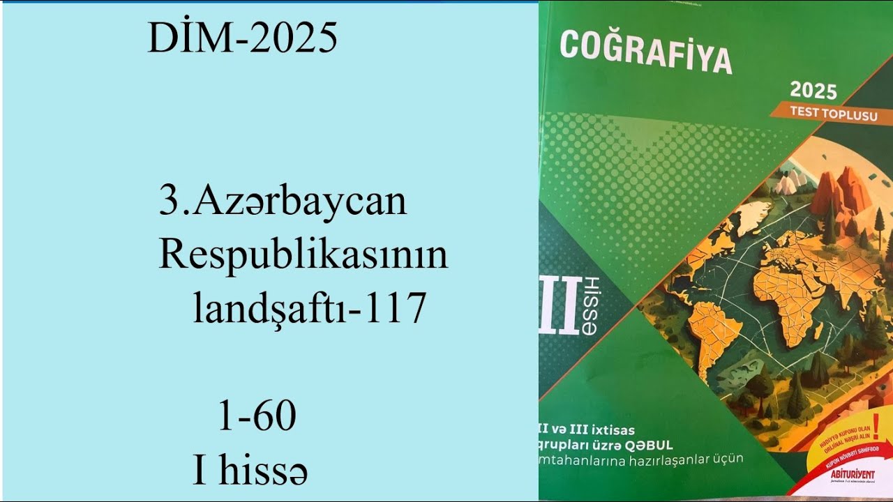 DİM 2025 II hissə 3 Azərbaycan Respublikasının landşaftı 117 1 60 I hissə