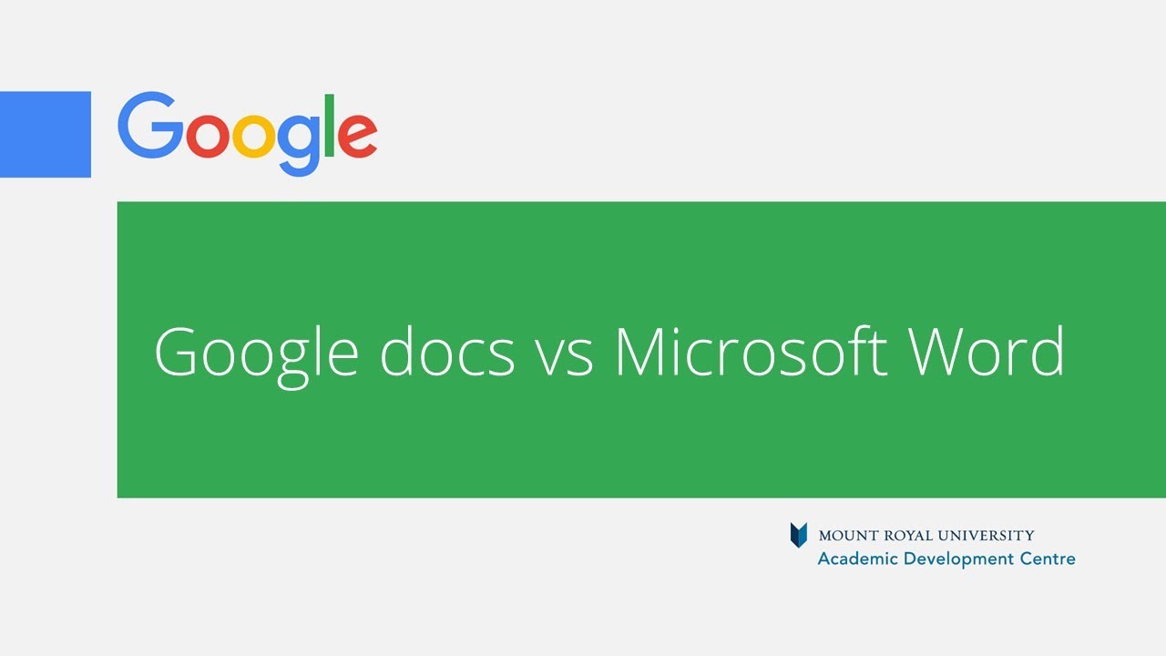 Google docs vs Microsoft Word