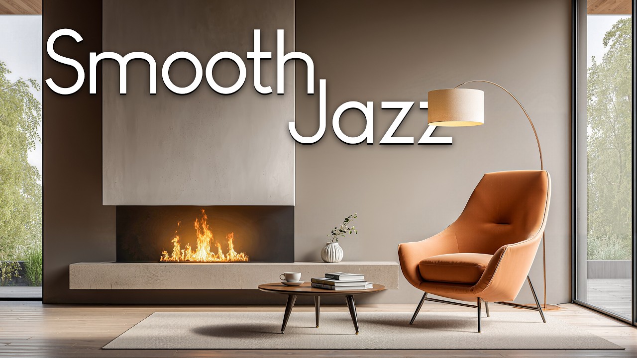 Smooth Jazz Music | Cozy Fireplace Lounge for Relaxing, Dinner & Study