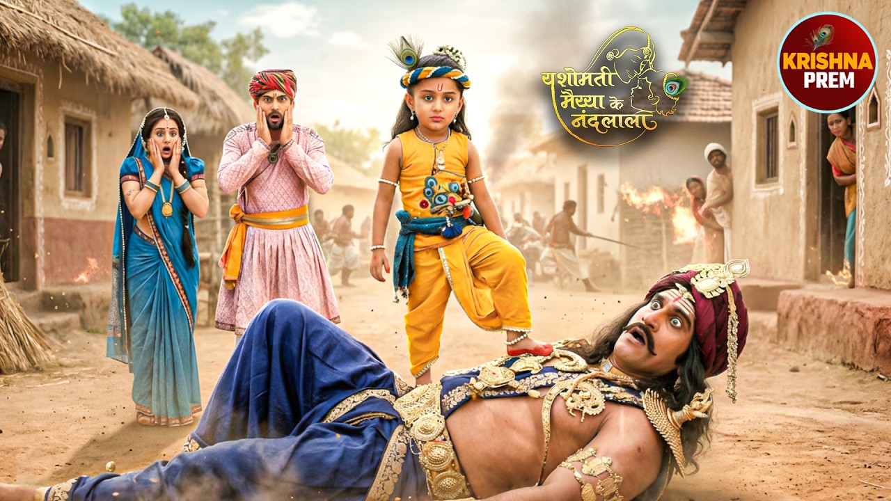 जब बाल कान्हा ने कंस को पटका, देखकर मैया हुई हैरान | यशोमती मईया के नंदलाला | #krishanleela