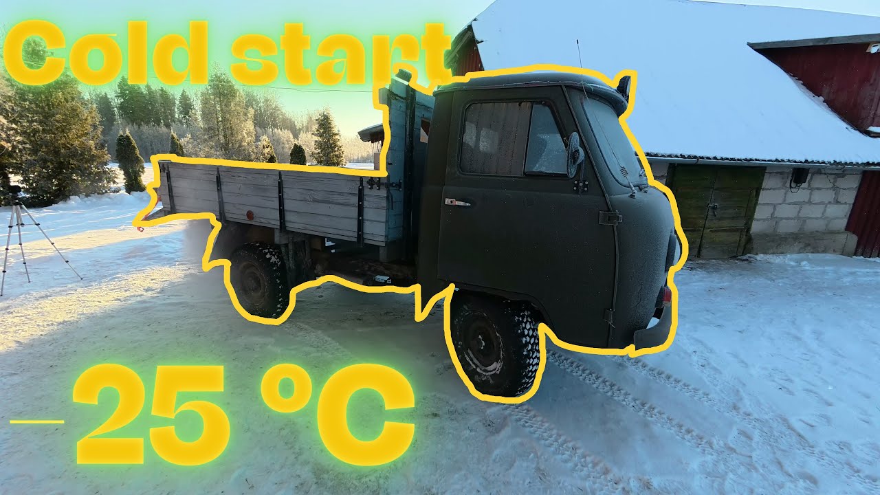 UAZ 3303 Cold start  -25°C