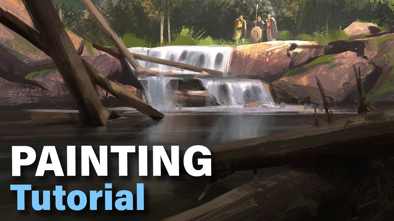 How I paint an Epic Landscape Environment from Scratch ( Concept Art Tutorial )