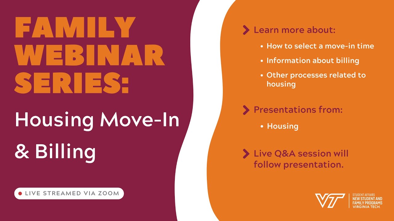 2025 Family Webinar Series: Housing, Move-In & Billing (June 17)
