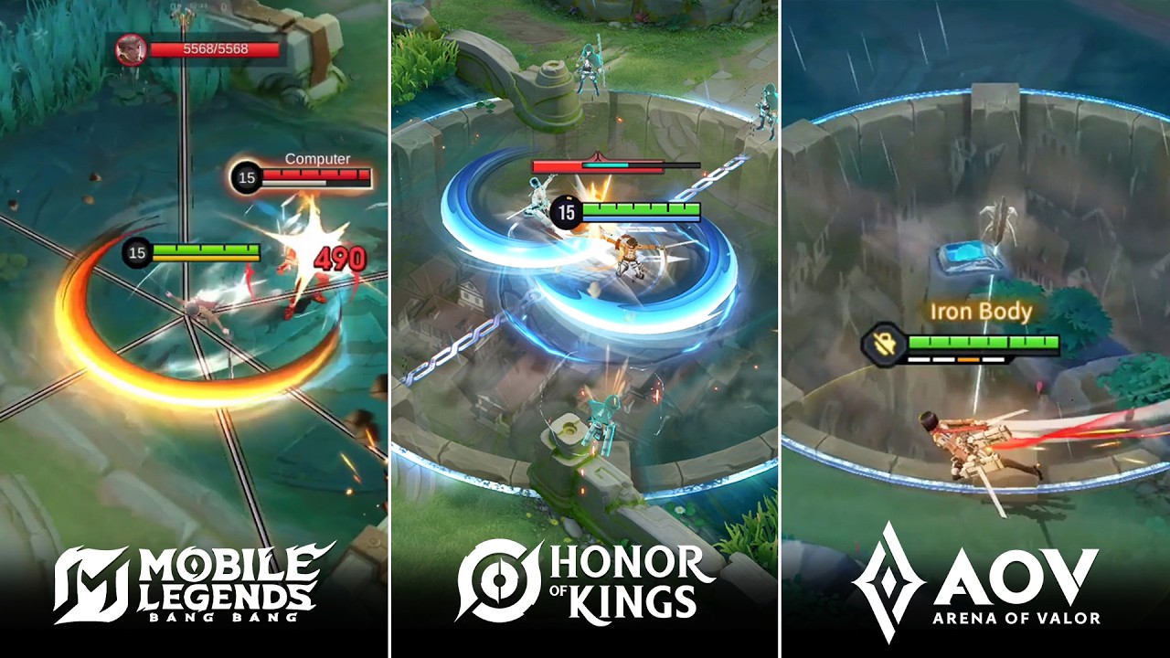 Mikasa (MLBB) VS Mikasa (HOK) VS Mikasa (AOV) : Skin Effects Comparison l Fanny, Jing, Aoi