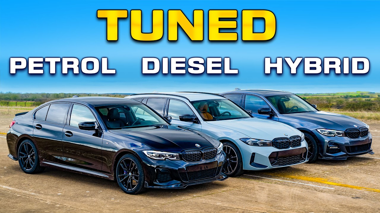 Tuned BMW M340i v M340d v 330e: DRAG RACE