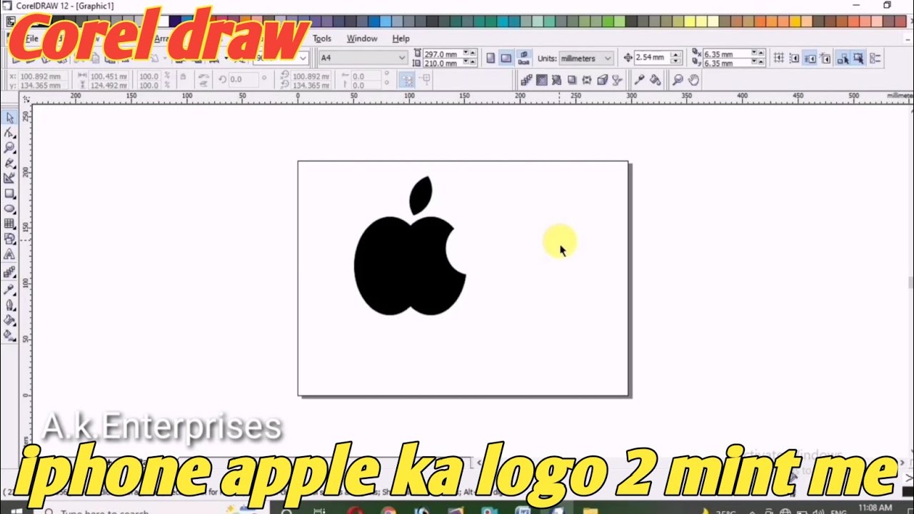 corel draw iphone apple ka logo kese banta hai |how to make iphone apple lobo|corel draw designs