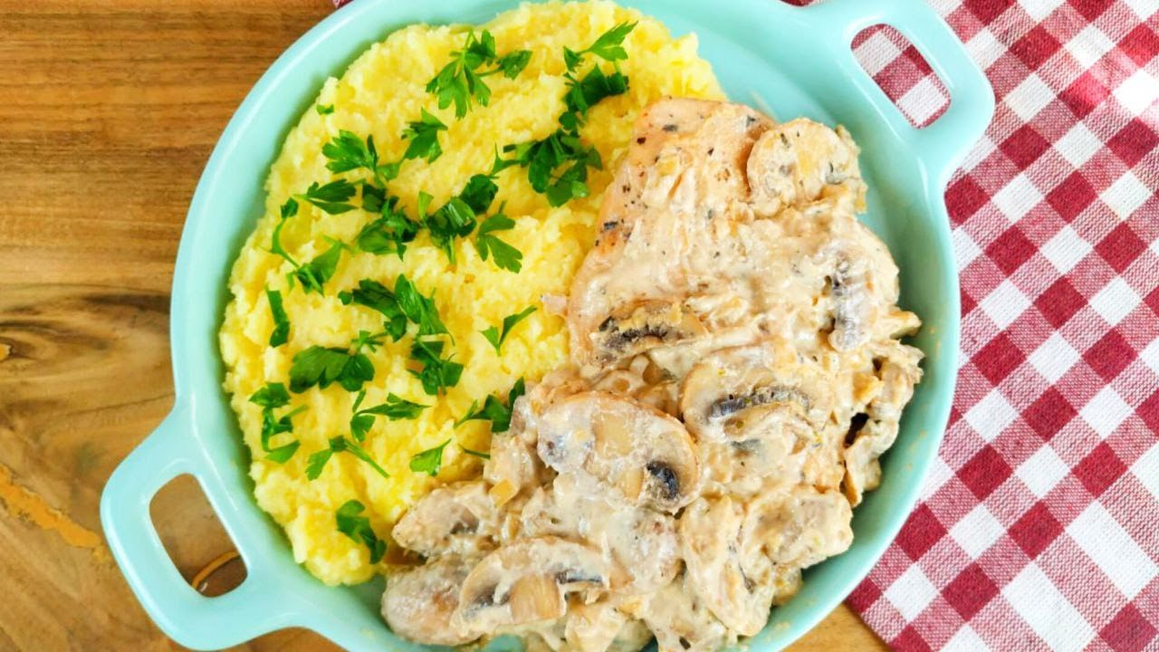 Creamy Chicken with Mushrooms & Mashed Potatoes - A Perfect Comfort Meal!