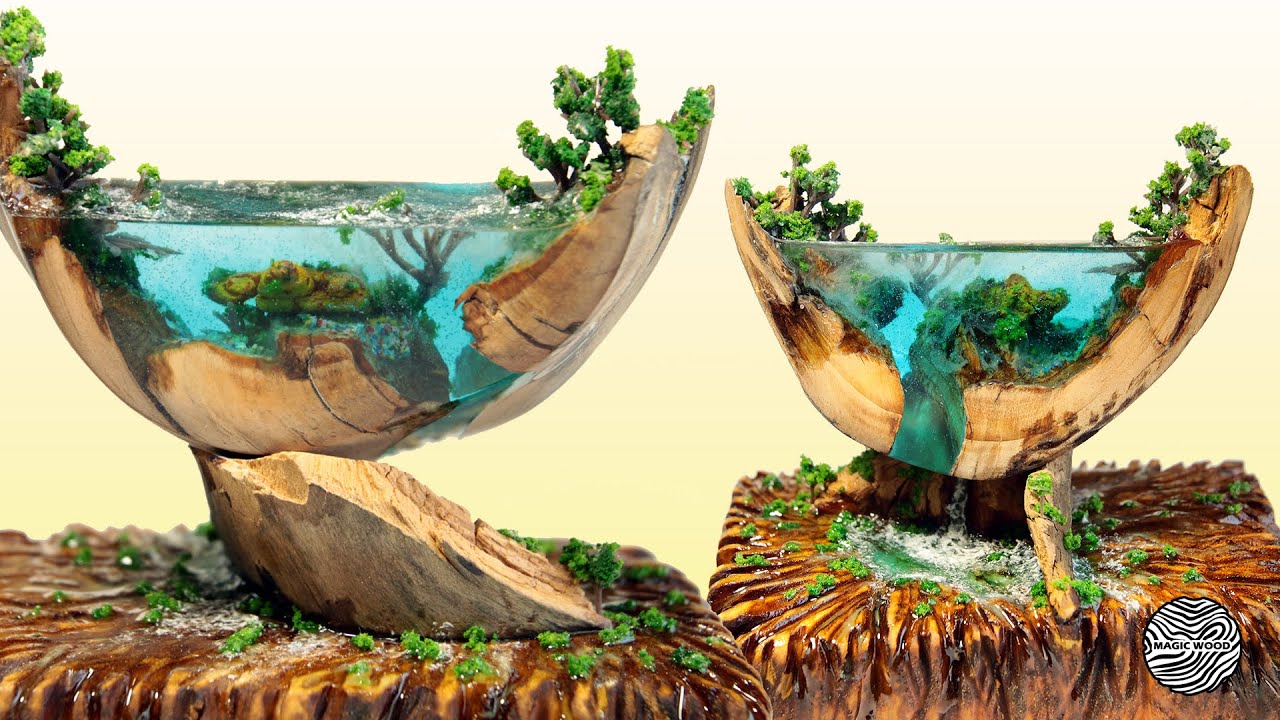 🌊 Ocean z żywicy!  Secret Wood!  🌊 Ocean From Resin! - Miniature Landscape in Resin.