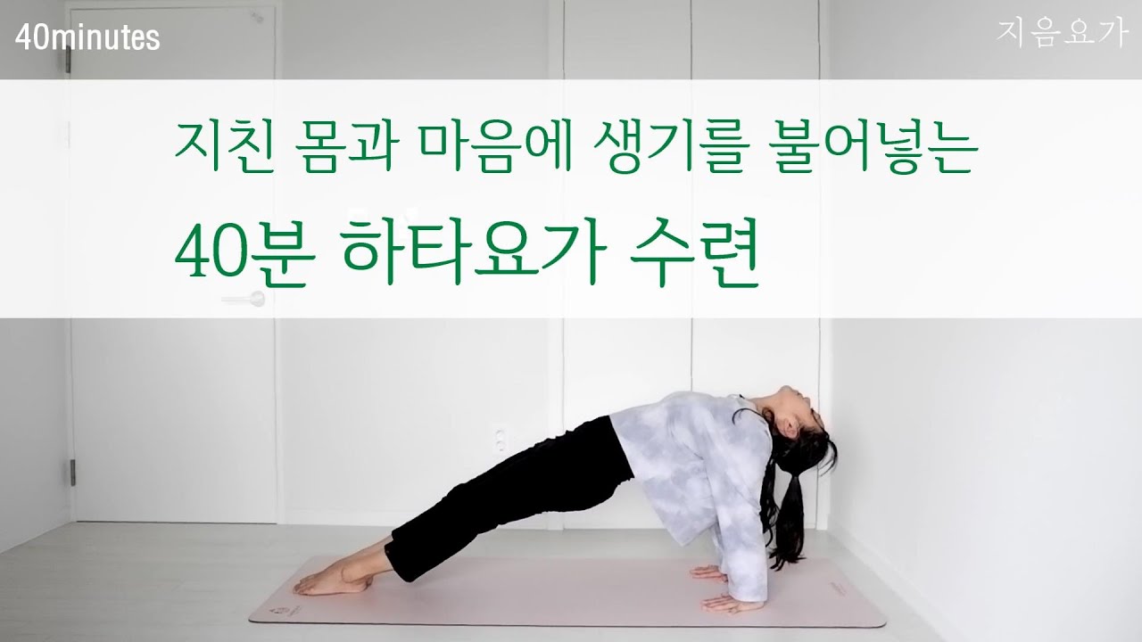 지친 몸과 마음에 생기를 불어 넣는 40분 하타요가 / 가벼운 요가수련 / 앉아서 하는 요가 by.지음요가_202110
