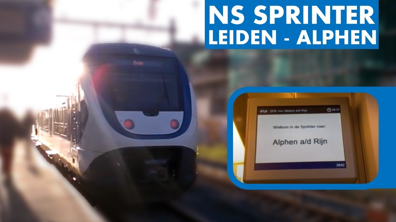 NS Sprinter rijdt van Leiden Centraal naar Alphen a/d Rijn, verandert in Sprinter naar Gouda