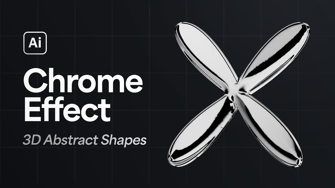 Абстрактные хромированные 3D-фигуры | Adobe Illustrator