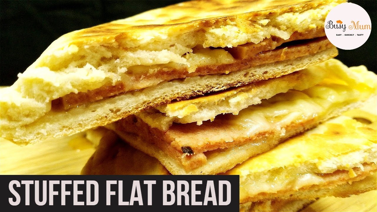 cheese stuffed flatbread- no oven- no yeast -QUICK dinner idea