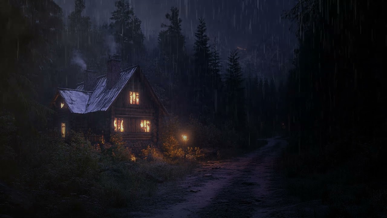 Calm Rain Symphony: Peaceful Ambient Rain Sounds in Dark Forest for Deep Sleep and Anxiety Relief