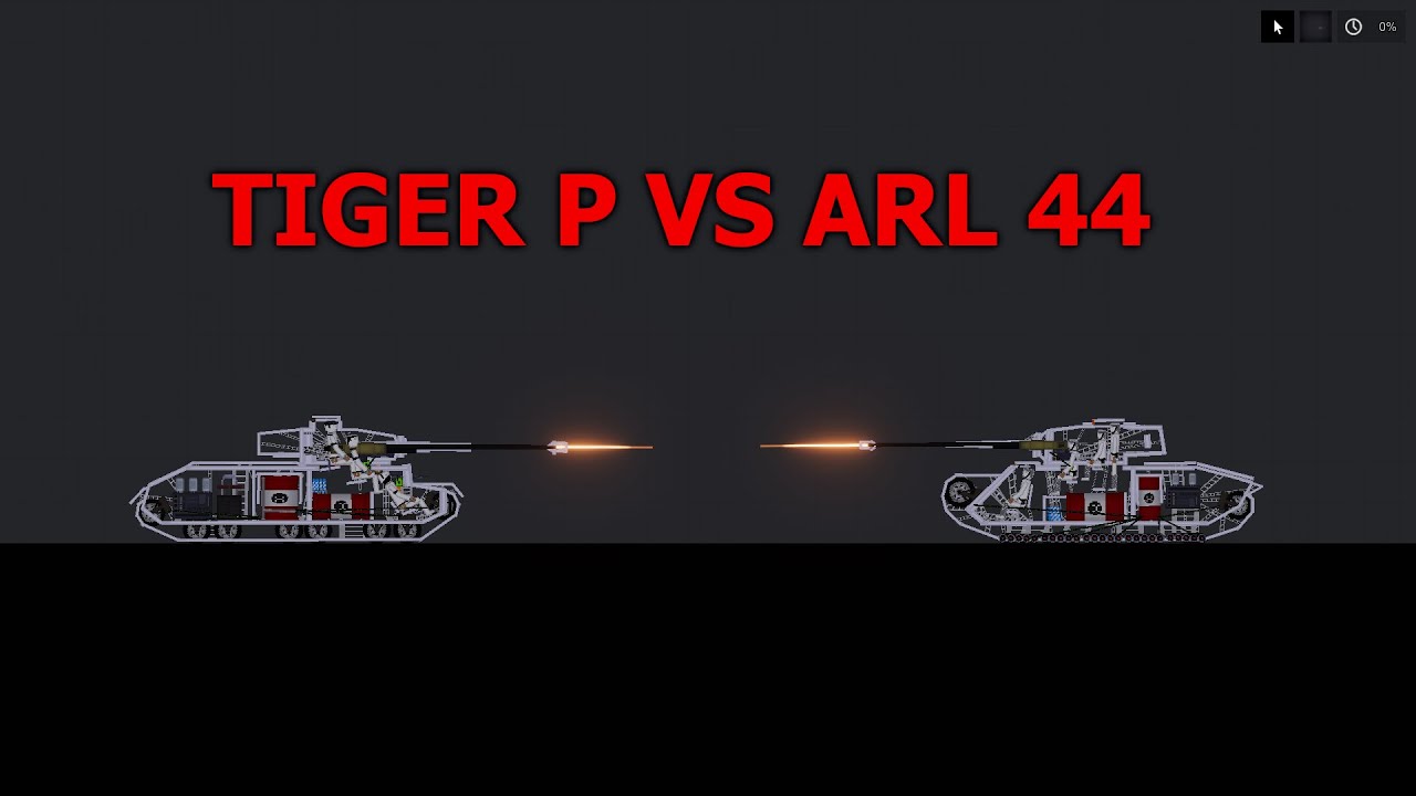 Tiger (P) VS ARL 44 | People Playground tank battle