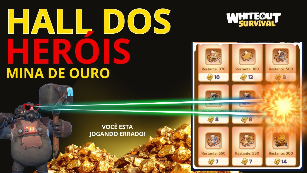 HALL DOS HERÓIS- UMA  MINA DE OURO E VOCÊ ESTA JOGANDO ERRADO-   WHITEOUT SURVIVAL DICAS